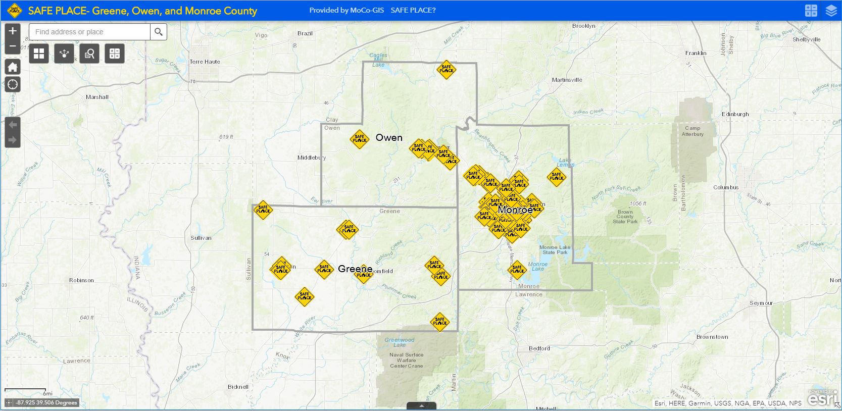 Interactive Safe Place Web Map