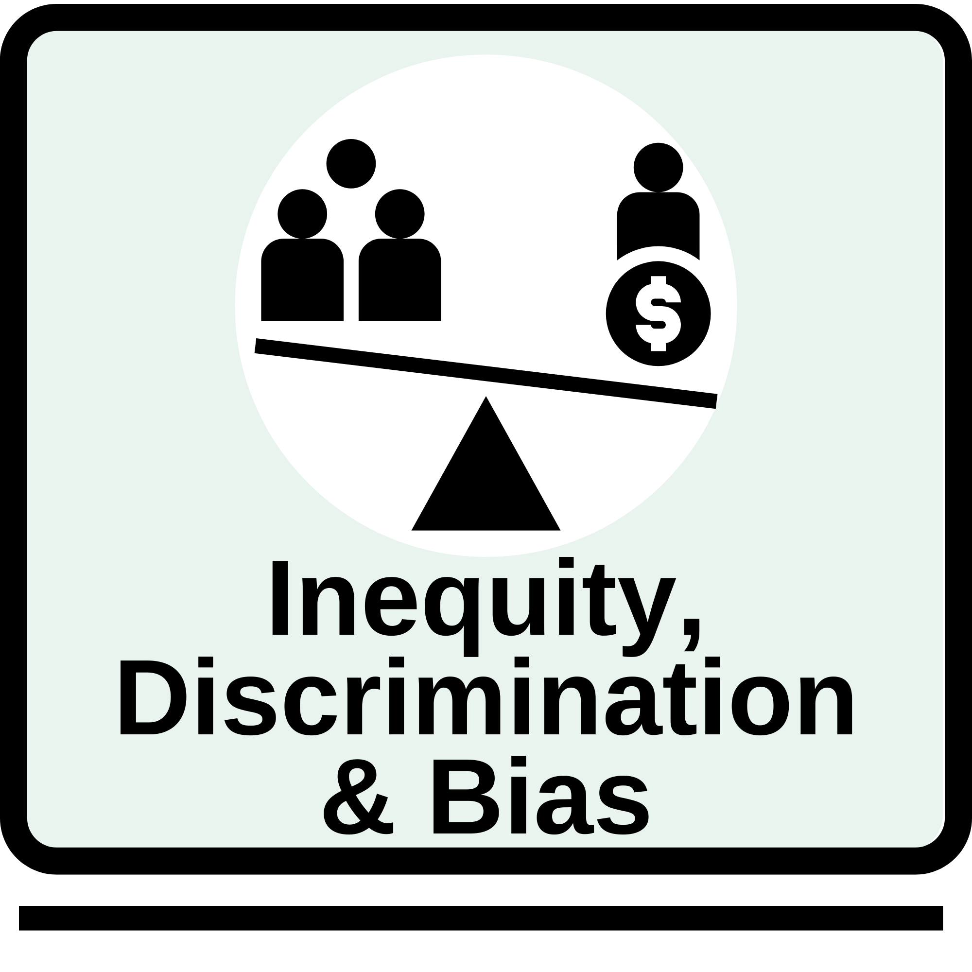 Inequity, Discrimination and Bias button underlined